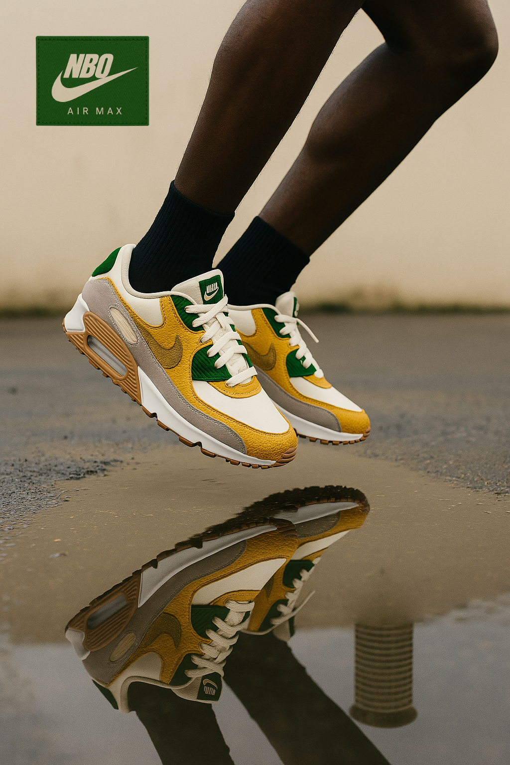 Poster exploration combining athlete photography with Nike swoosh overlays